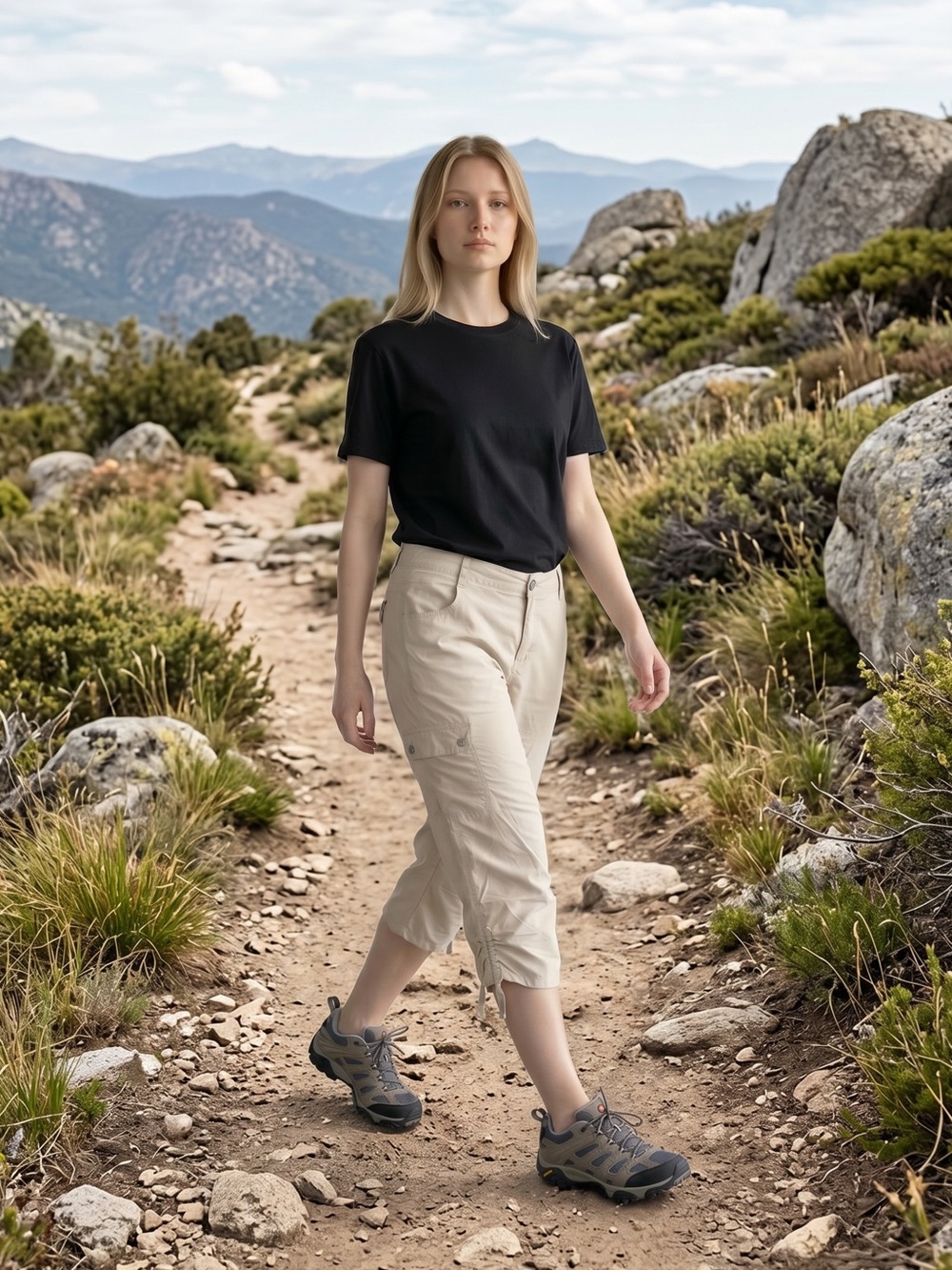 Woolrich Tan Hiking Capris with Branded Label